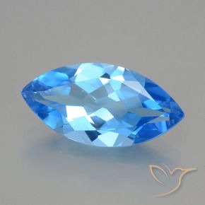 Topaze bleue naturelle marquise, 4,30 ct, VVS-VS