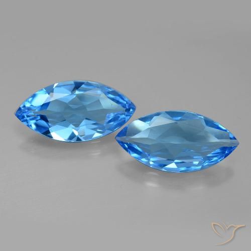 6.53ctw Naturel Bleu Suisse Topaze, Marquise, VVS-VS
