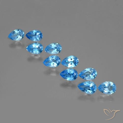 Achetez naturel 4,63ct bleue topaze gems, en forme de poire, en provenance brésil chez gemselect. en stock, livraison internationale!