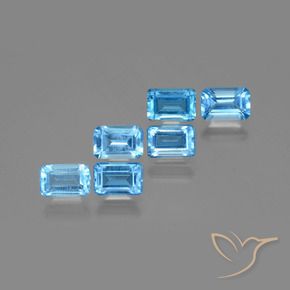 Achetez naturel 4,26ct bleue topaze gems, taille émeraude, en provenance brésil chez gemselect. en stock, livraison internationale!