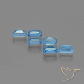 Achetez naturel 4,26ct bleue topaze gems, taille émeraude, en provenance brésil chez gemselect. en stock, livraison internationale!