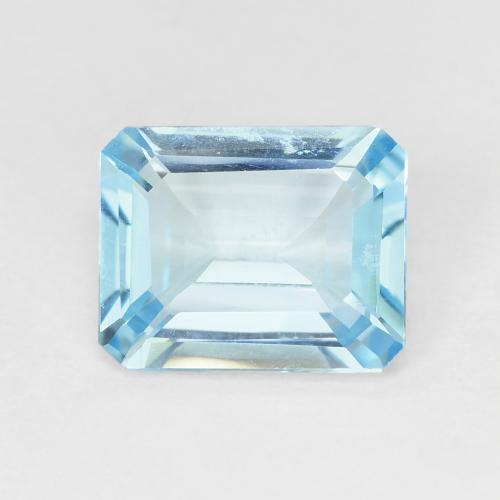Topaze Bleu Suisse naturelle Taille émeraude, 3.25 ct, VVS-VS