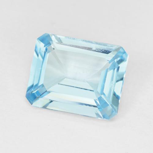 Topaze Bleu Suisse naturelle Taille émeraude, 3.25 ct, VVS-VS
