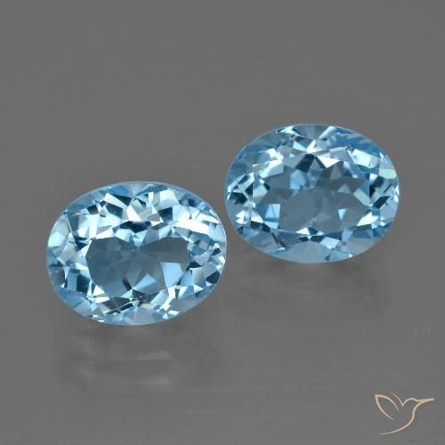 Achetez naturel 7,05ct bleue topaze gems, coupe ovale, en provenance brésil chez gemselect. en stock, livraison internationale!