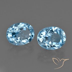 Achetez naturel 7,05ct bleue topaze gems, coupe ovale, en provenance brésil chez gemselect. en stock, livraison internationale!