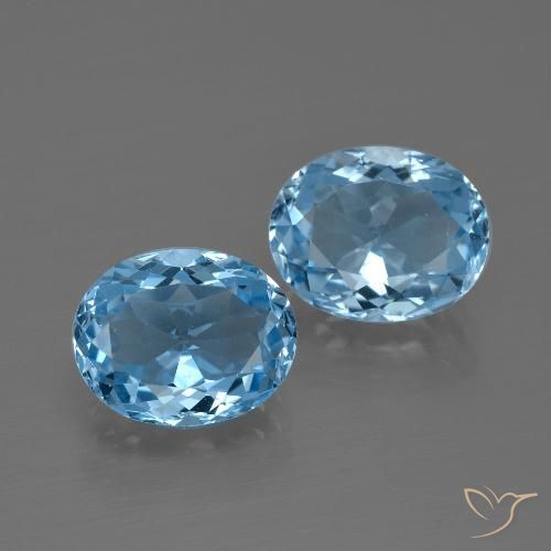 Achetez naturel 6.68ct Bleu ciel Topaze gems, Coupe ovale, En provenance Brésil chez GemSelect. En stock, livraison internationale!