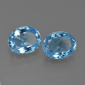 Achetez naturel 6.96ct Bleu Suisse Topaze gems, Coupe ovale, En provenance Brésil chez GemSelect. En stock, livraison internationale!