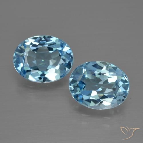 6.03ctw Naturel Bleu ciel Topaze, ovale, VVS