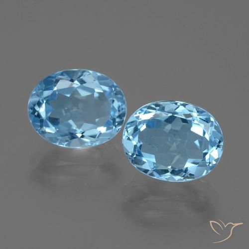 6.31ctw Naturel Bleu ciel Topaze, ovale, VVS-VS