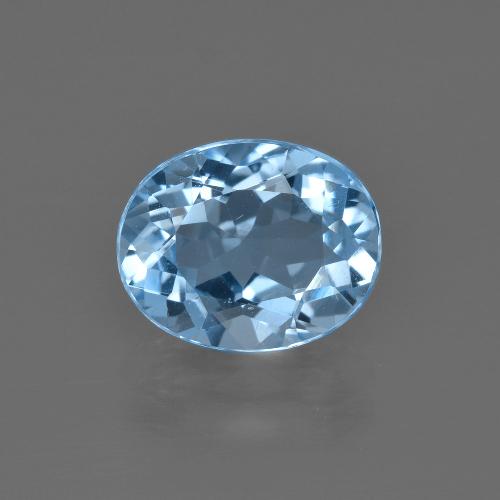 Topaze bleue naturelle coupe ovale, 3,32 ct, VVS-VS