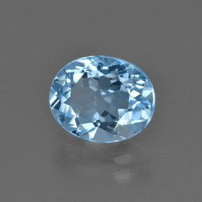 Topaze bleue naturelle coupe ovale, 3,32 ct, VVS-VS