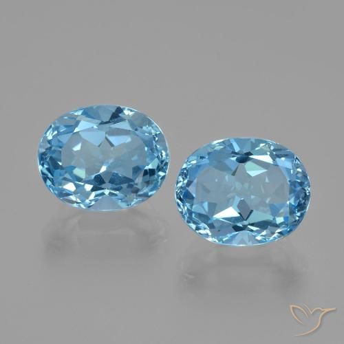 6.21ctw Naturel Bleu ciel Topaze, ovale, VVS