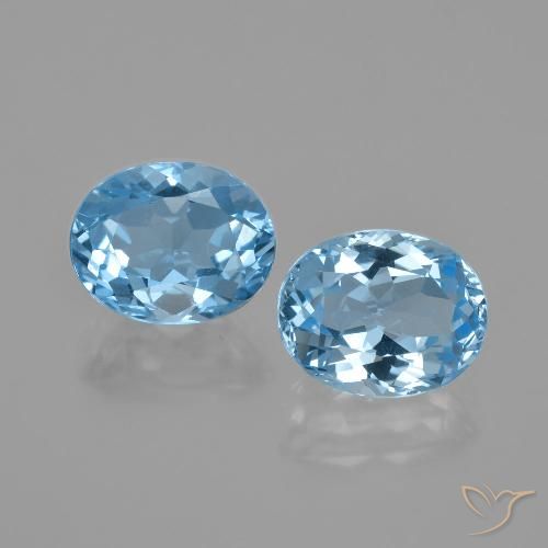 6.34ctw Naturel Bleu ciel Topaze, ovale, VVS-VS