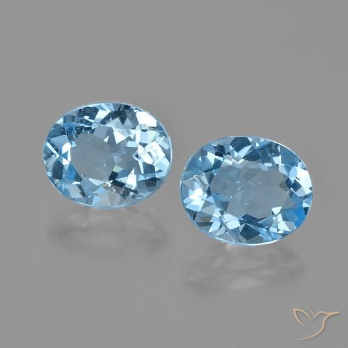 6.35ctw Naturel Bleu Suisse Topaze, ovale, VVS-VS