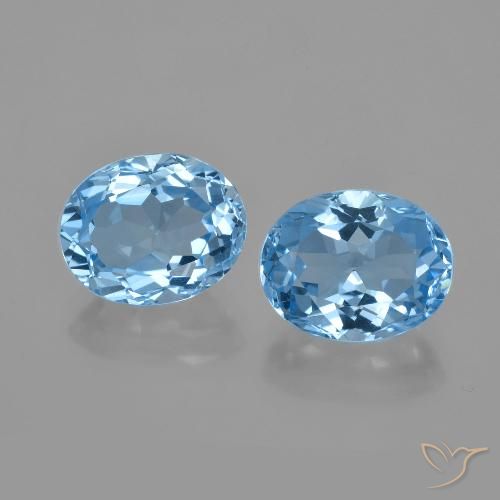 6.39ctw Naturel Bleu ciel Topaze, ovale, VVS