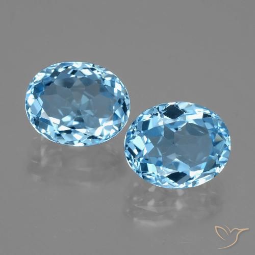 6.76ctw Naturel Bleu ciel Topaze, ovale, VVS