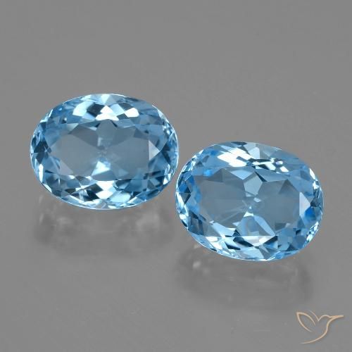 6.77ctw Naturel Bleu ciel Topaze, ovale, VVS