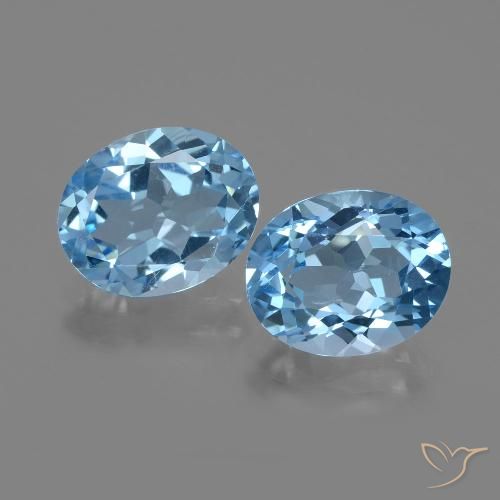 Achetez naturel 5,84ct bleu suisse topaze gems, coupe ovale, en provenance brésil chez gemselect. en stock, livraison internationale!
