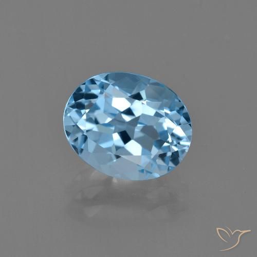Topaze bleue naturelle coupe ovale, 2,93 ct, VVS