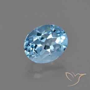 Topaze bleue naturelle coupe ovale, 2,93 ct, VVS