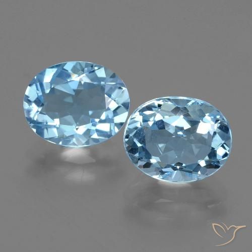6.22ctw Naturel Bleu ciel Topaze, ovale, VVS