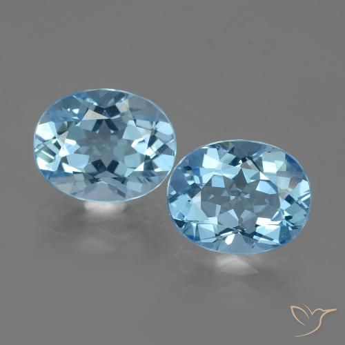 6.17ctw Naturel Bleu ciel Topaze, ovale, VVS