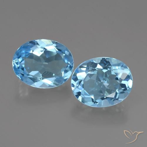 6.07ctw Naturel Bleu ciel Topaze, ovale, VVS-VS
