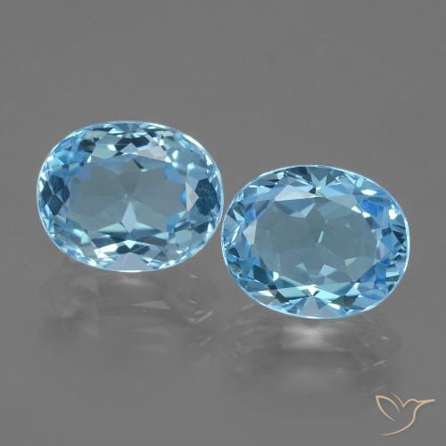 6.66ctw Naturel Bleu Suisse Topaze, ovale, VVS-VS