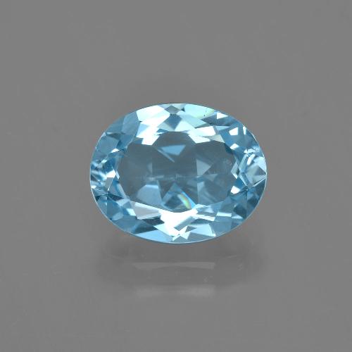 Topaze bleue naturelle coupe ovale, 2,92 ct, VS