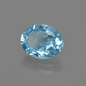 Topaze bleue naturelle coupe ovale, 2,92 ct, VS