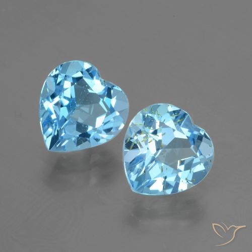 5.98ctw Naturel Bleu ciel Topaze, Cœur, VS