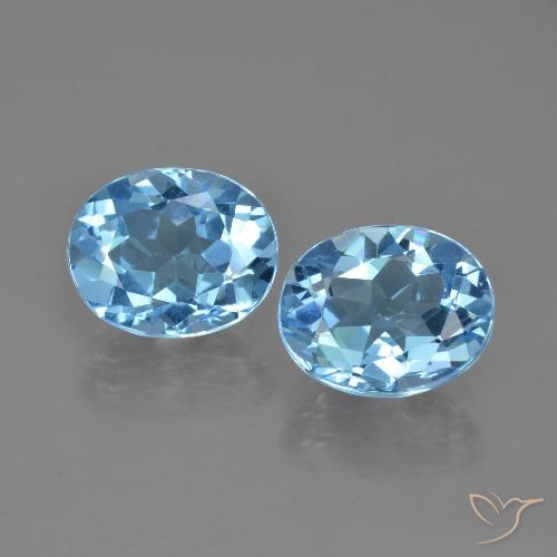 7.15ctw Naturel Bleu Suisse Topaze, ovale, VVS-VS
