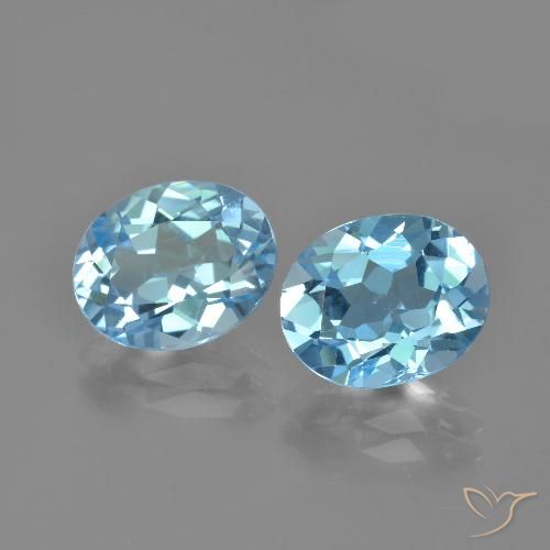 6.28ctw Naturel Bleu ciel Topaze, ovale, VVS