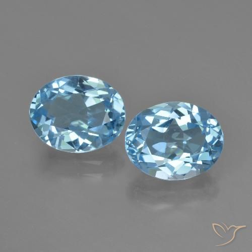 5.73ctw Naturel Bleu ciel Topaze, ovale, VVS