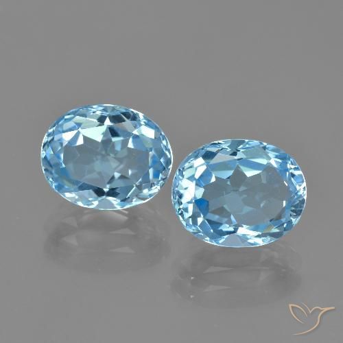 6.51ctw Naturel Bleu ciel Topaze, ovale, VVS