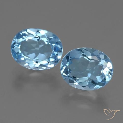 6.40ctw Naturel Bleu ciel Topaze, ovale, VVS-VS