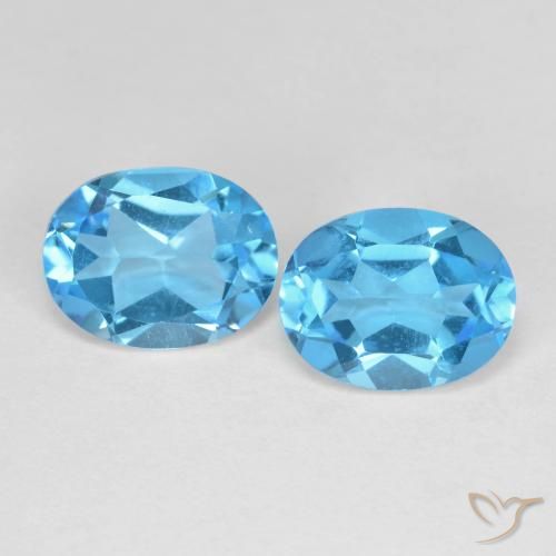 4.28ctw Naturel Bleu Suisse Topaze, ovale, VVS-VS