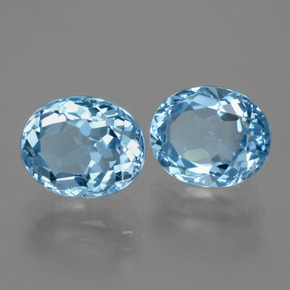 Achetez naturel 6,95ct bleue topaze gems, coupe ovale, en provenance brésil chez gemselect. en stock, livraison internationale!