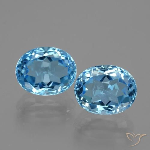 6.81ctw Naturel Bleu ciel Topaze, ovale, VVS-VS