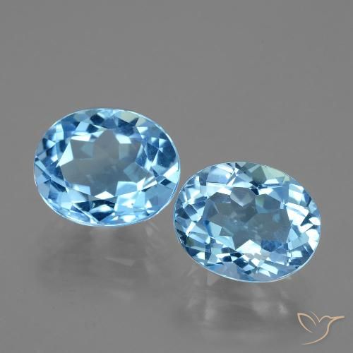 7.13ctw Naturel Bleu ciel Topaze, ovale, VVS-VS