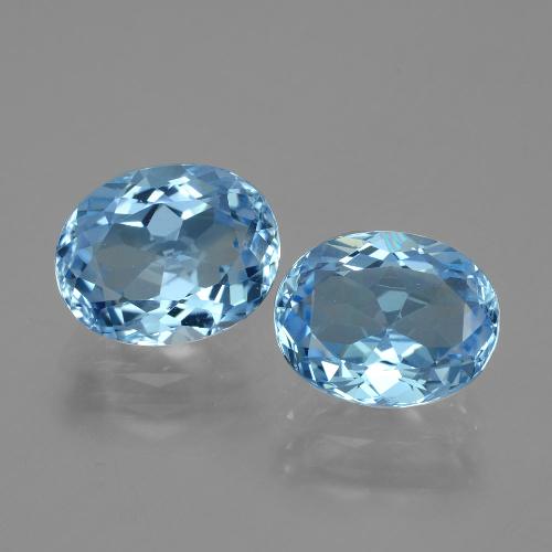Achetez naturel 6.70ct Bleu ciel Topaze gems, Coupe ovale, En provenance Brésil chez GemSelect. En stock, livraison internationale!