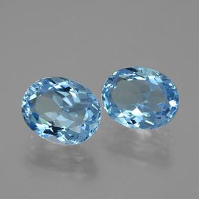 Achetez naturel 6.70ct Bleu ciel Topaze gems, Coupe ovale, En provenance Brésil chez GemSelect. En stock, livraison internationale!
