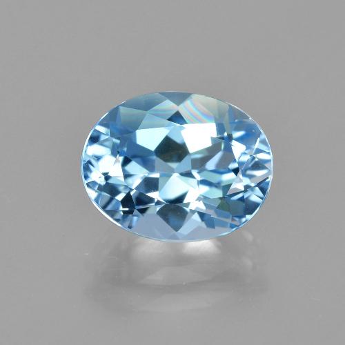 Topaze bleue naturelle coupe ovale, 3,23 ct, VVS