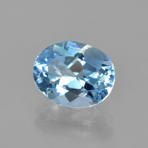 Topaze bleue naturelle coupe ovale, 3,23 ct, VVS