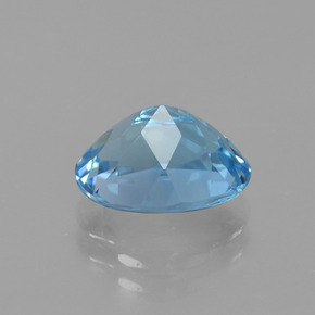 Topaze bleue naturelle coupe ovale, 3,23 ct, VVS