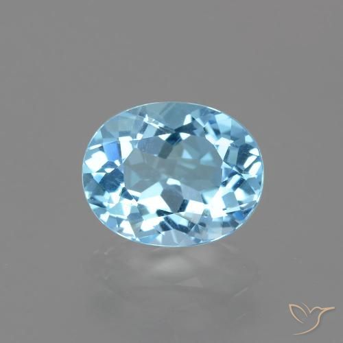 3.20ct Naturel Bleu ciel Topaze, ovale, VVS-VS