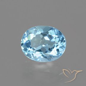 Topaze Bleu ciel naturelle ovale, 3.20 ct, VVS-VS
