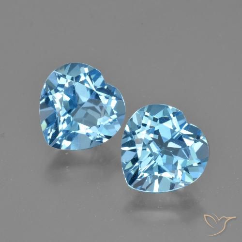 5.90ctw Naturel Bleu ciel Topaze, Cœur, VVS-VS