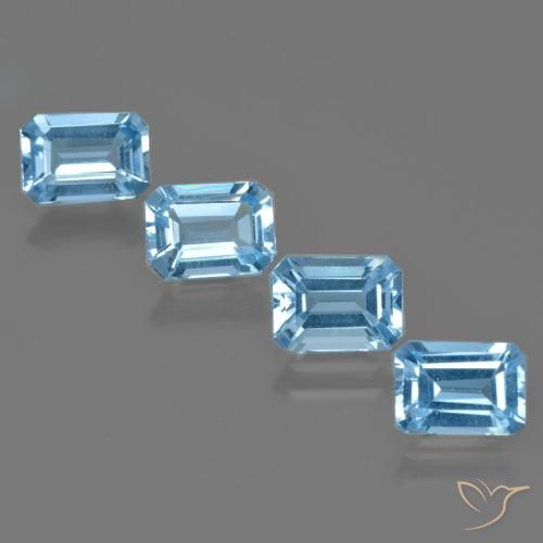 4.71ctw Naturel Bleu Suisse Topaze, Taille émeraude, VVS-VS