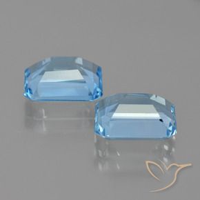 Shop natural 5.93ct Bleu ciel Topaze gems, Octogone / coupe Émeraude, from Brésil at GemSelect. In stock, global shipping!